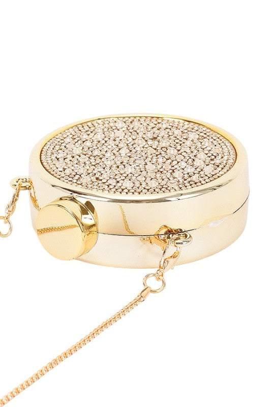 Mini Bejeweled Rhinestone Mirror Swing Bag