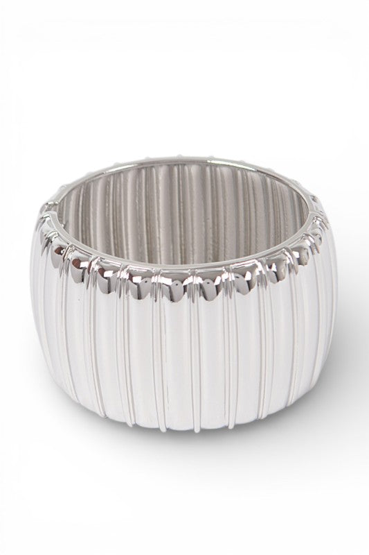 Hinged Bangle Bracelet Textured Stylish Statement Jewelry