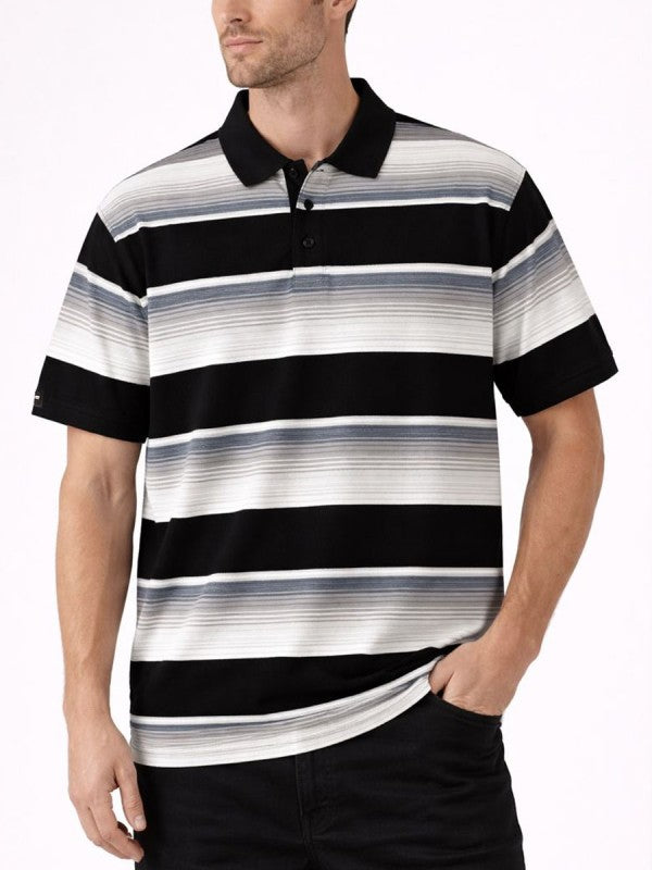 Old School Striped Pique Polo Shirt