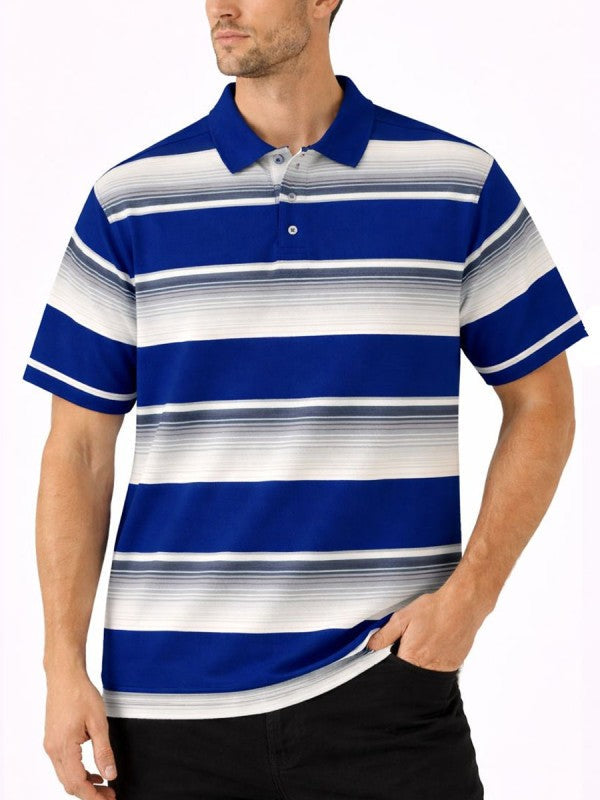 Old School Striped Pique Polo Shirt