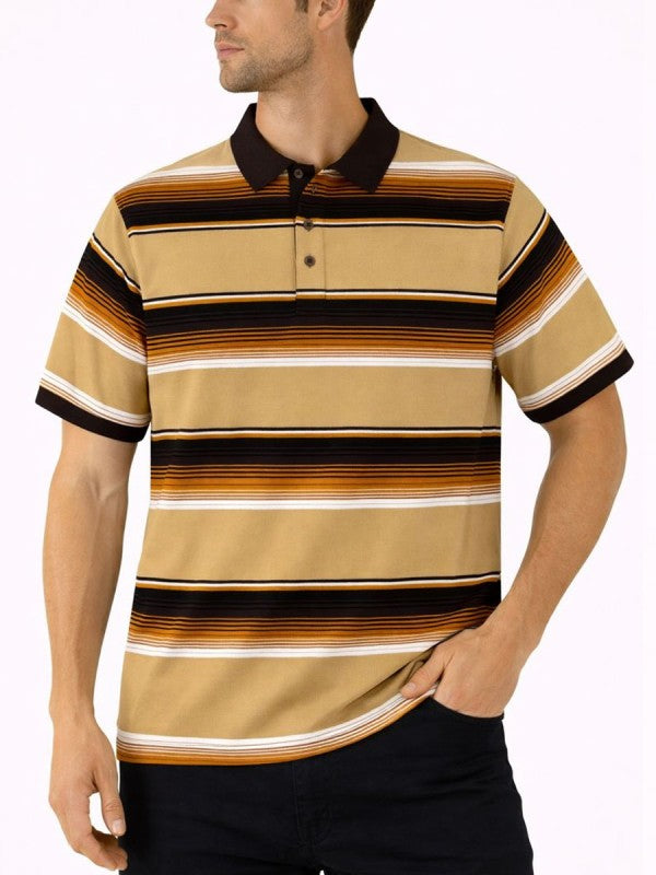 Old School Striped Pique Polo Shirt
