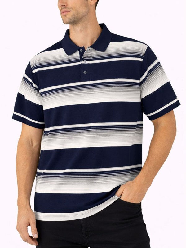 Old School Striped Pique Polo Shirt