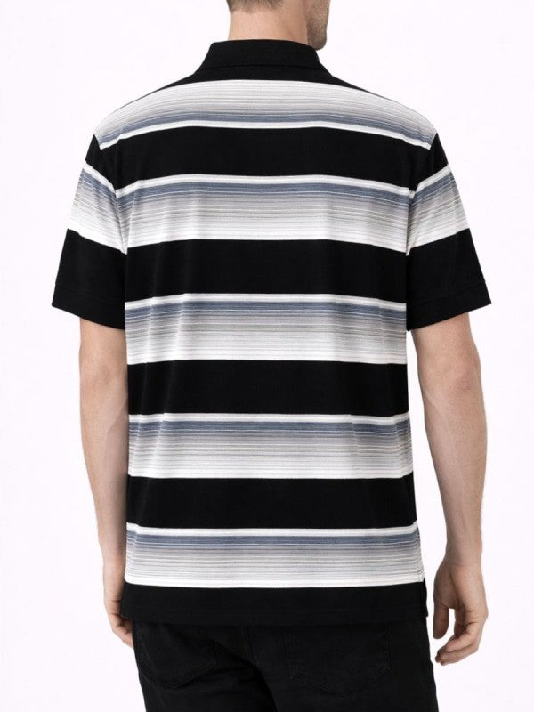 Old School Striped Pique Polo Shirt