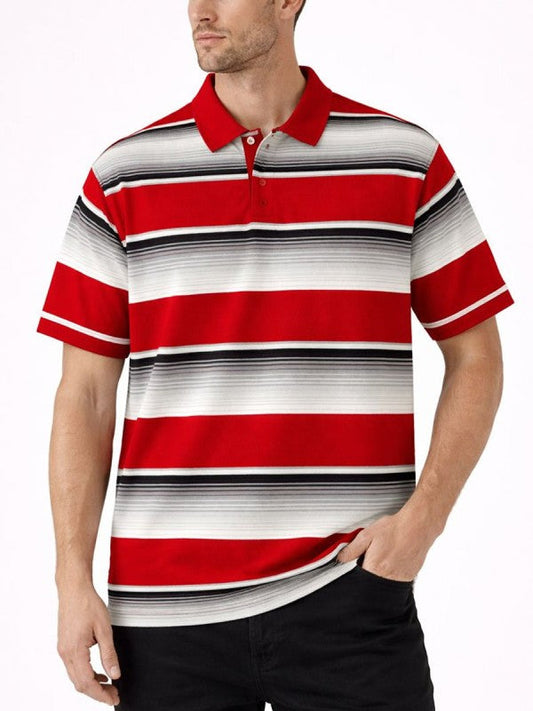 Old School Striped Pique Polo Shirt