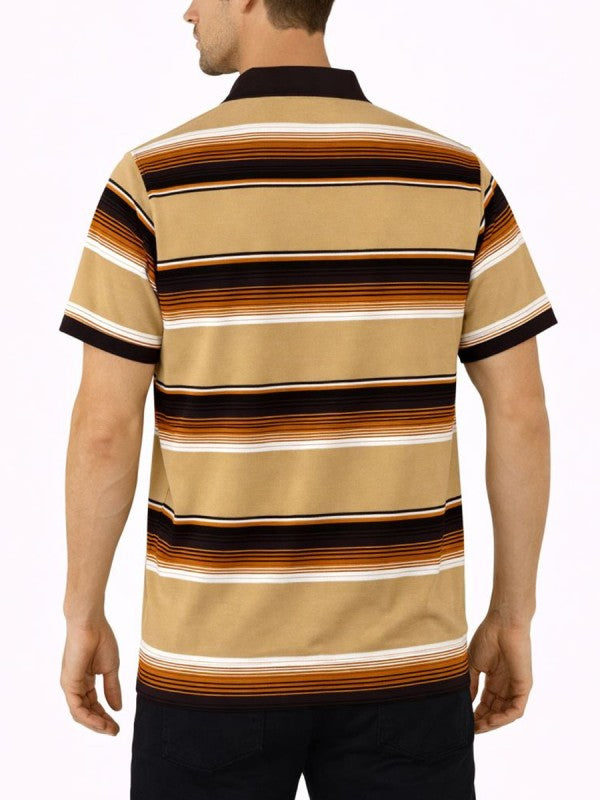 Old School Striped Pique Polo Shirt