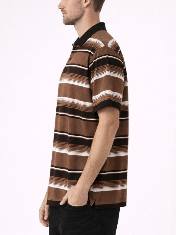 Old School Striped Pique Polo Shirt