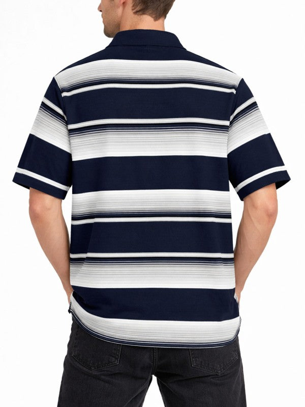 Old School Striped Pique Polo Shirt