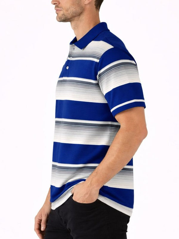 Old School Striped Pique Polo Shirt