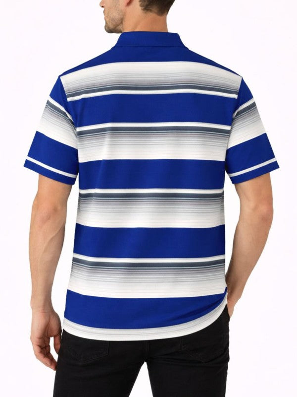Old School Striped Pique Polo Shirt