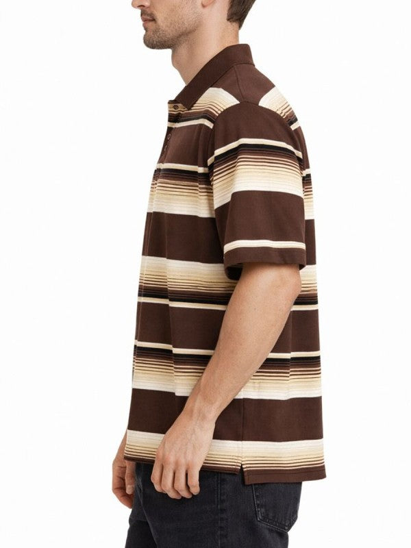 Old School Striped Pique Polo Shirt