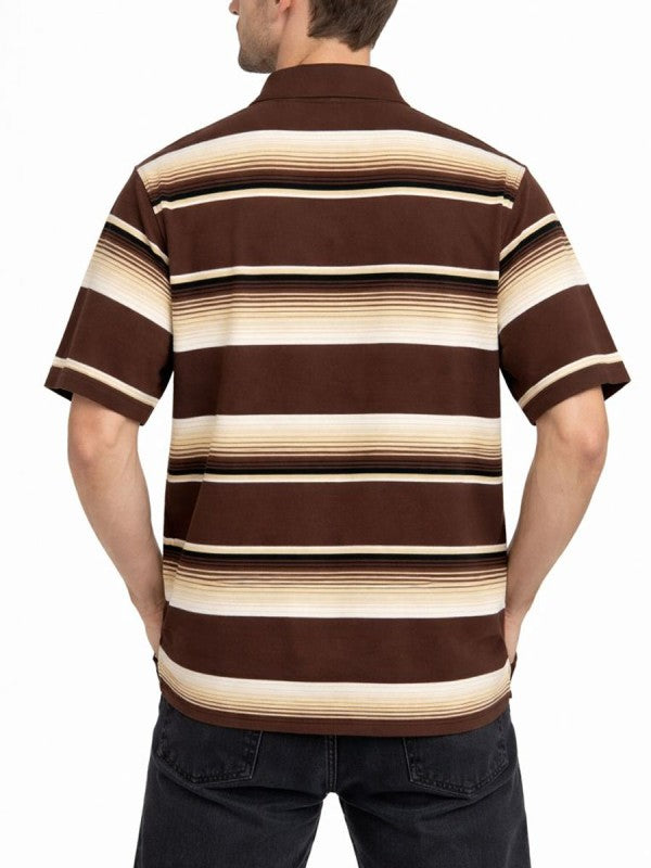 Old School Striped Pique Polo Shirt