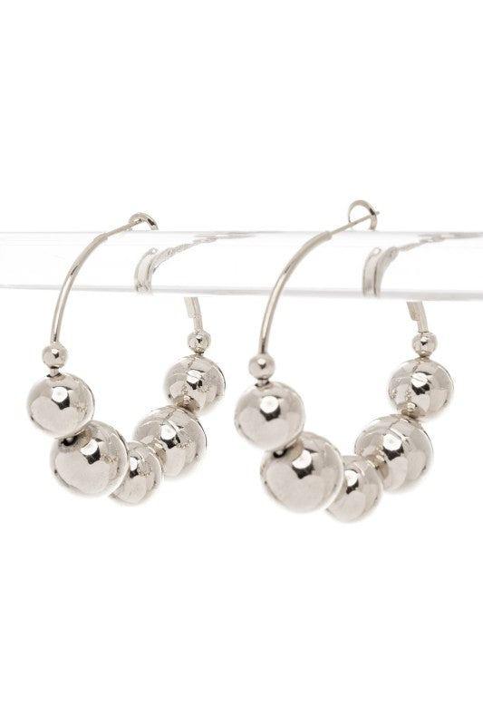 Hoop Earrings with Shiny Beads – Trendy Statement Jewelry