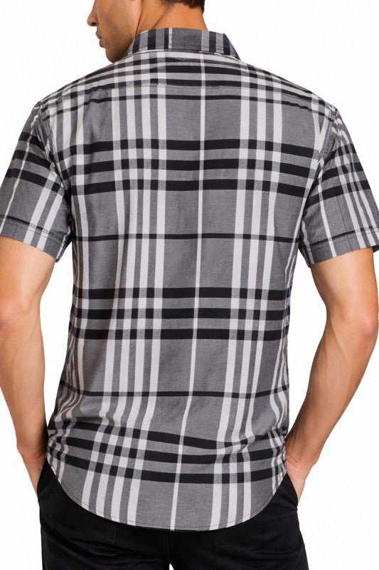 Weiv Men's Casual Short Sleeve Checker Shirts - Loving It Shop
