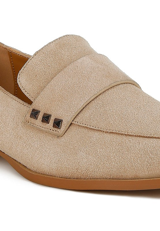 Durance Studded Genuine Suede Loafers