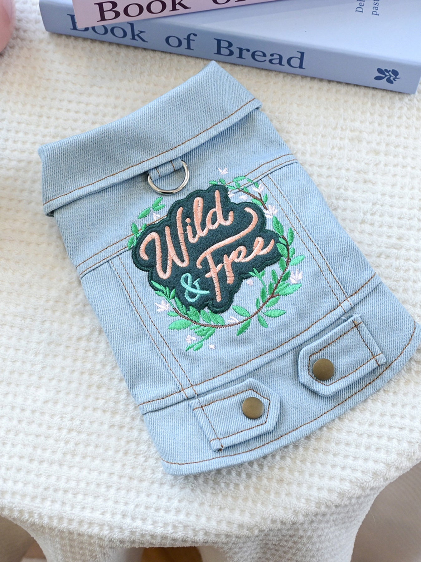 Embroidered Denim Pet Jacket - Loving It Shop