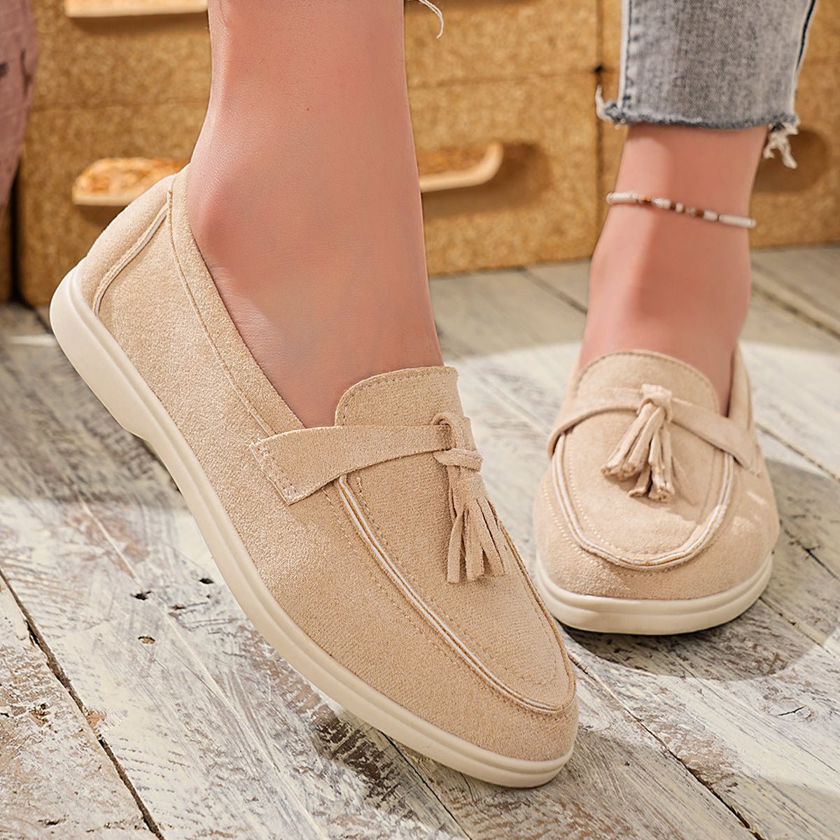 Tassel Round Toe Slip - Ons - Loving It Shop