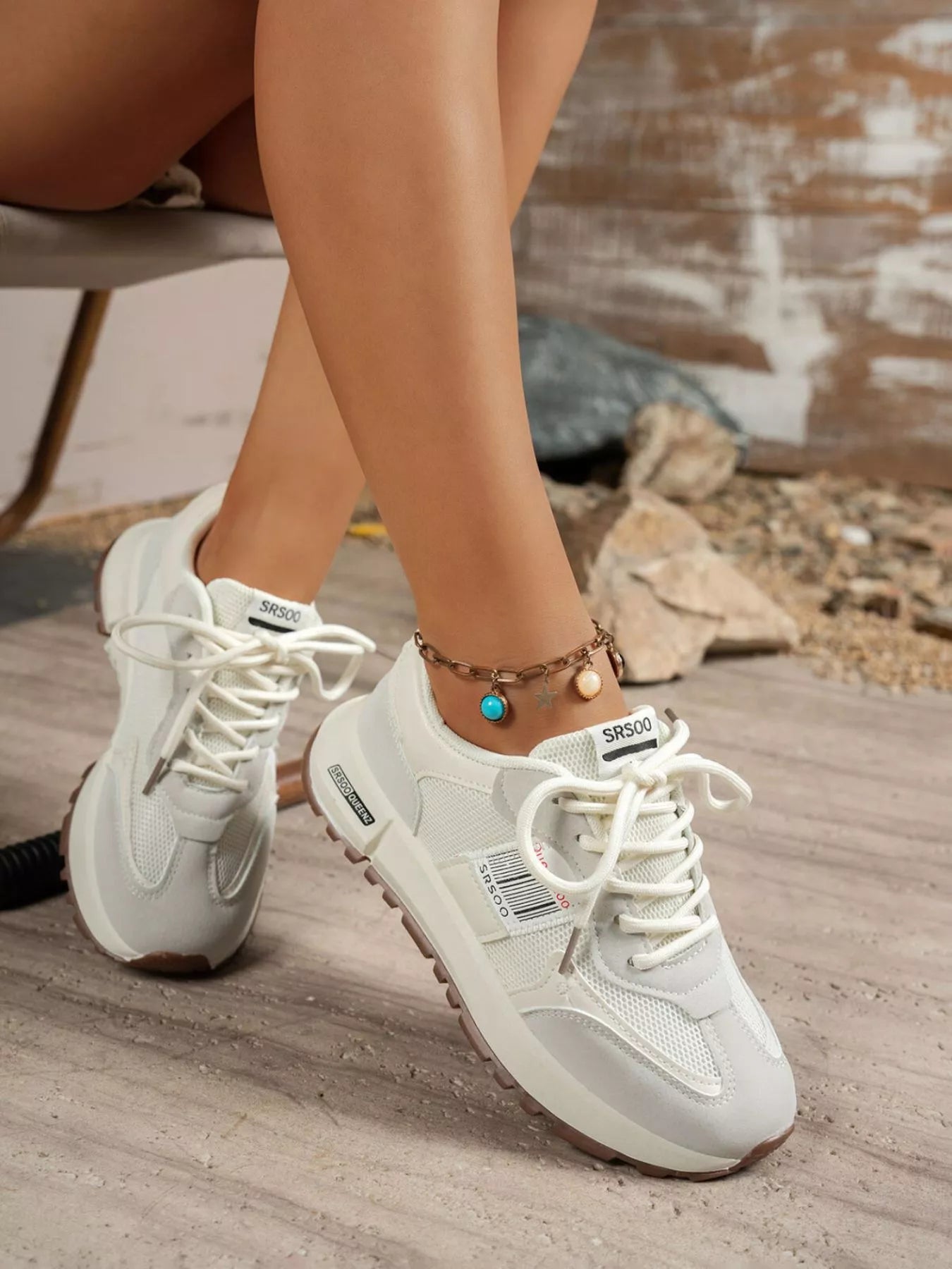 Round Toe Lace Up Sneakers - Loving It Shop