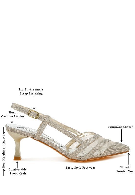 Daldra Kitten Heel Slingback Sandals - Loving It Shop