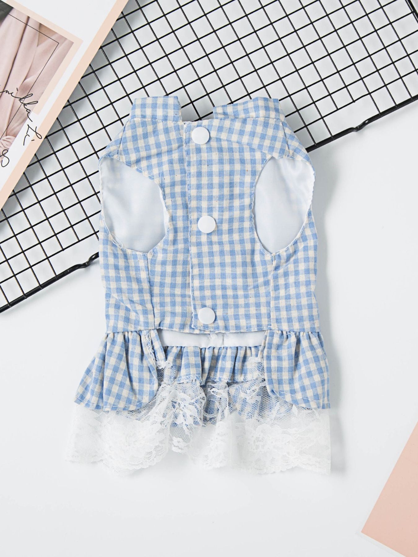 Gingham Ruffle Lace Pet Dress - Loving It Shop
