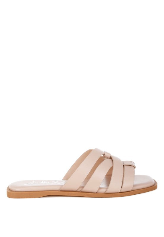 Sebal Strappy Faux Leather Slip Ons