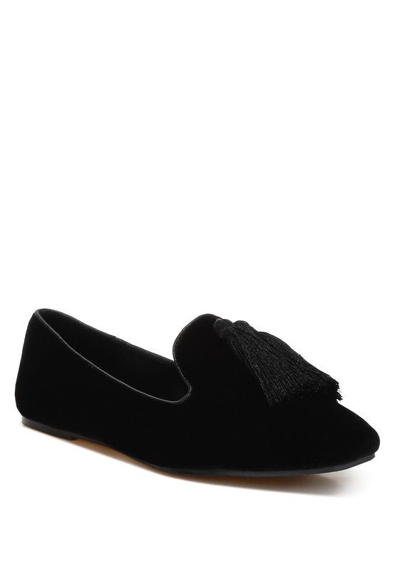 Tromso Iconic Tassel Detail Velvet Loafers - Loving It Shop