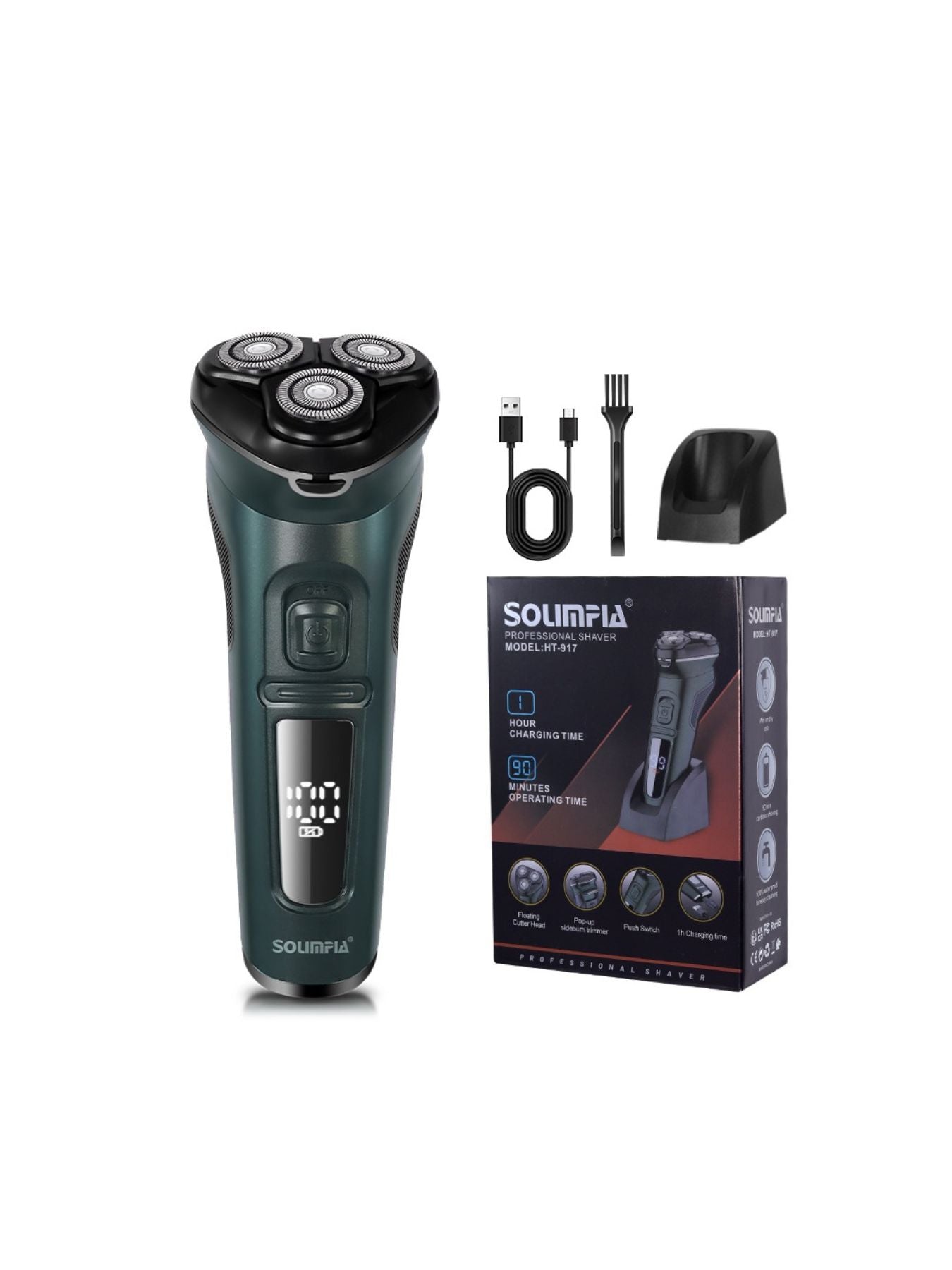 Rechargeable Rotary Electric Shaver with LED Display - Loving It Shop