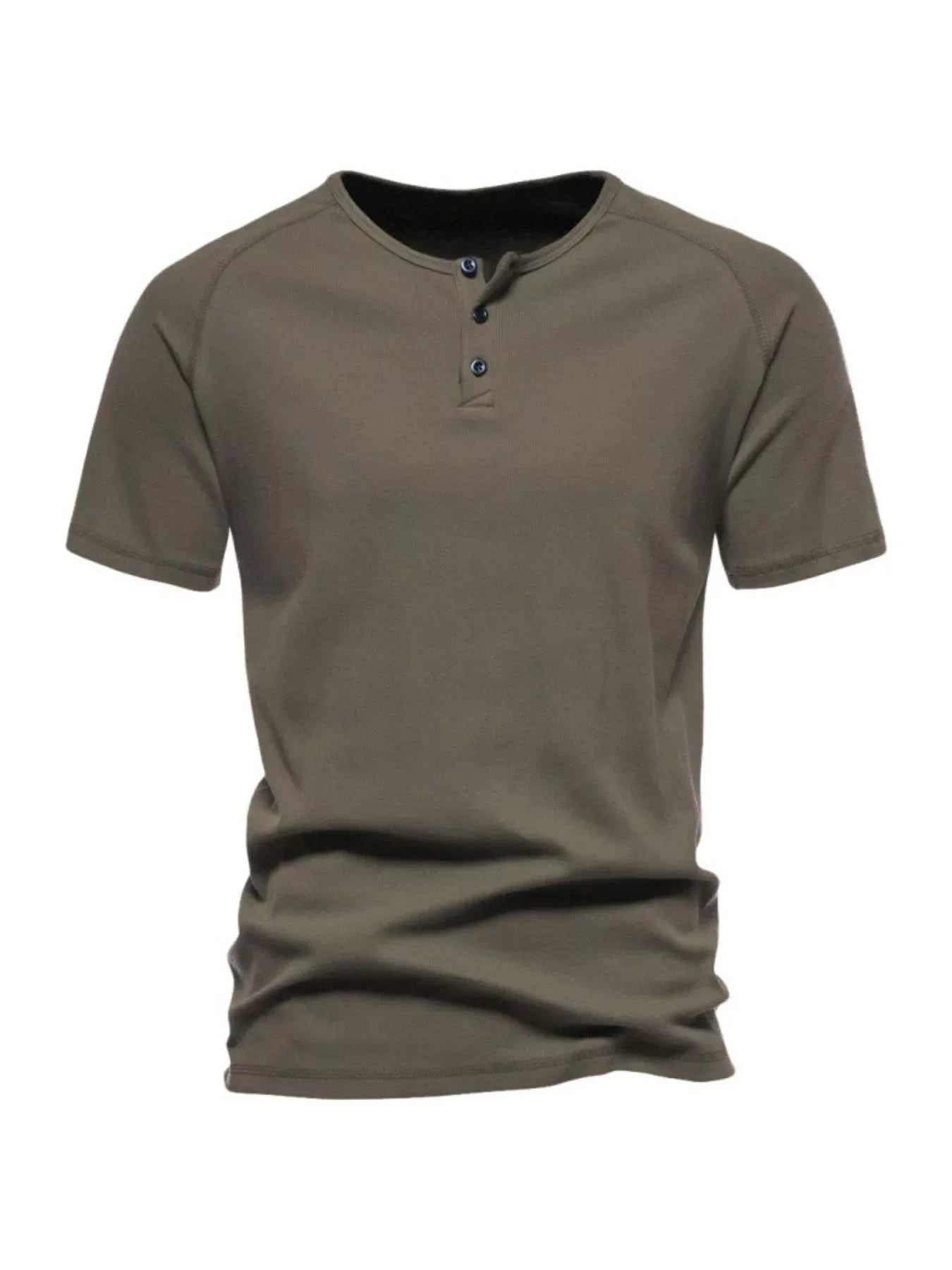 Men's Plus Size Button Detail Casual Henley T-Shirt - Loving It Shop