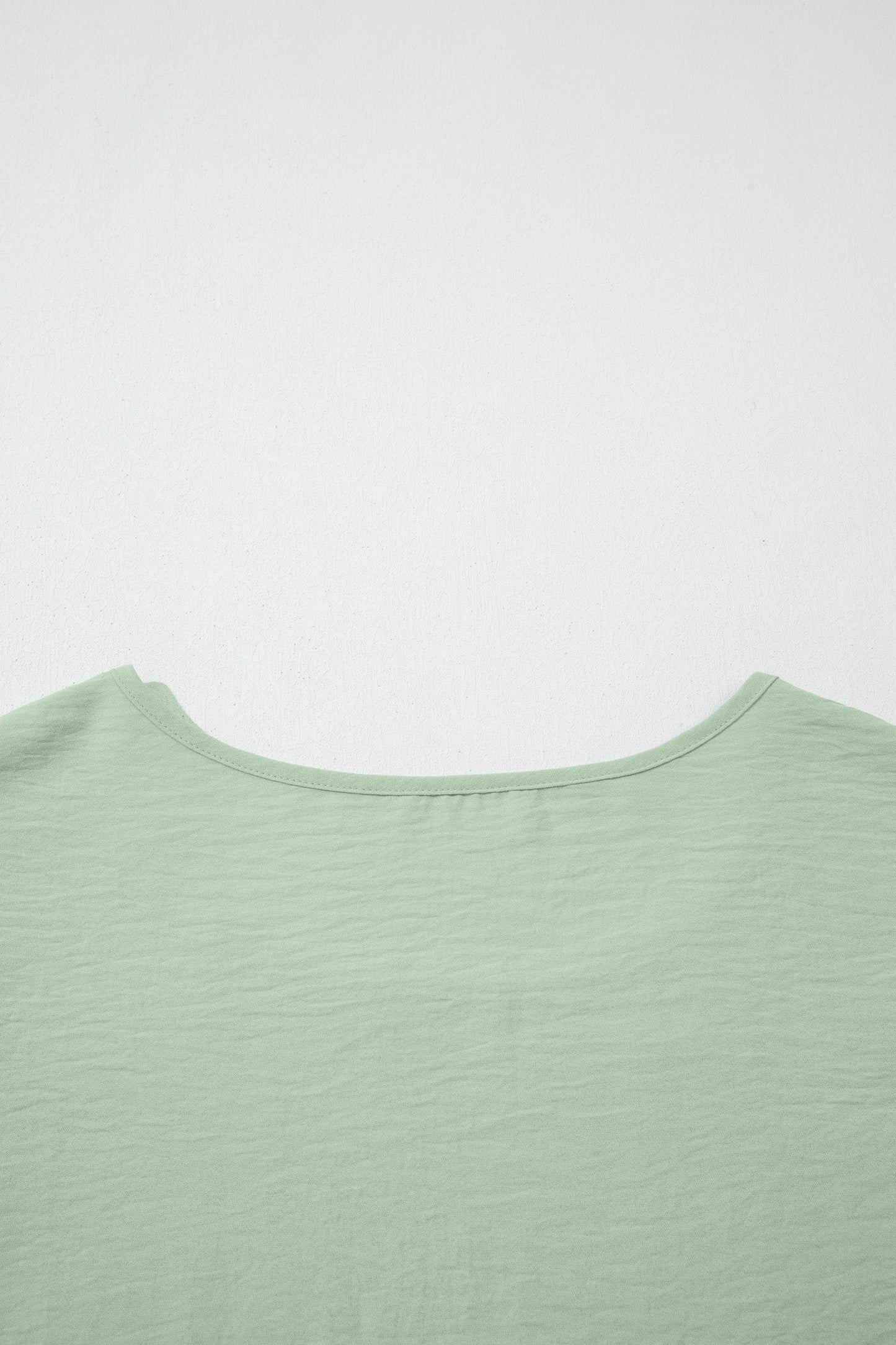 Clearly Aqua Plus Size Crew Neck Ruffle Sleeve Top