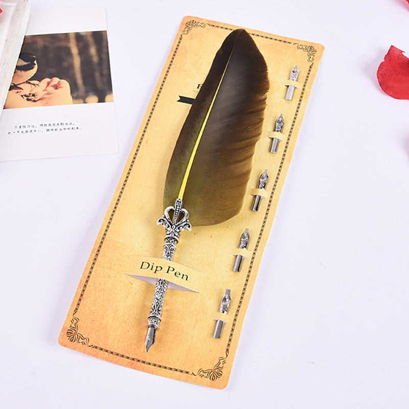 Creative Retro Turkey Feather Pen Teacher&