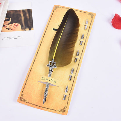 Creative Retro Turkey Feather Pen Teacher&