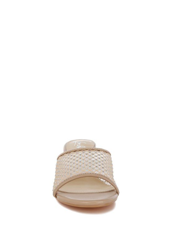 Tempra Mesh Clear Heel Wedge Sandals - Loving It Shop