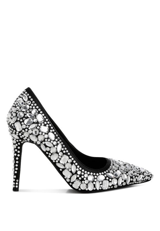 Iceout Diamante & Rhinestone Embellishments Pumps - Loving It Shop