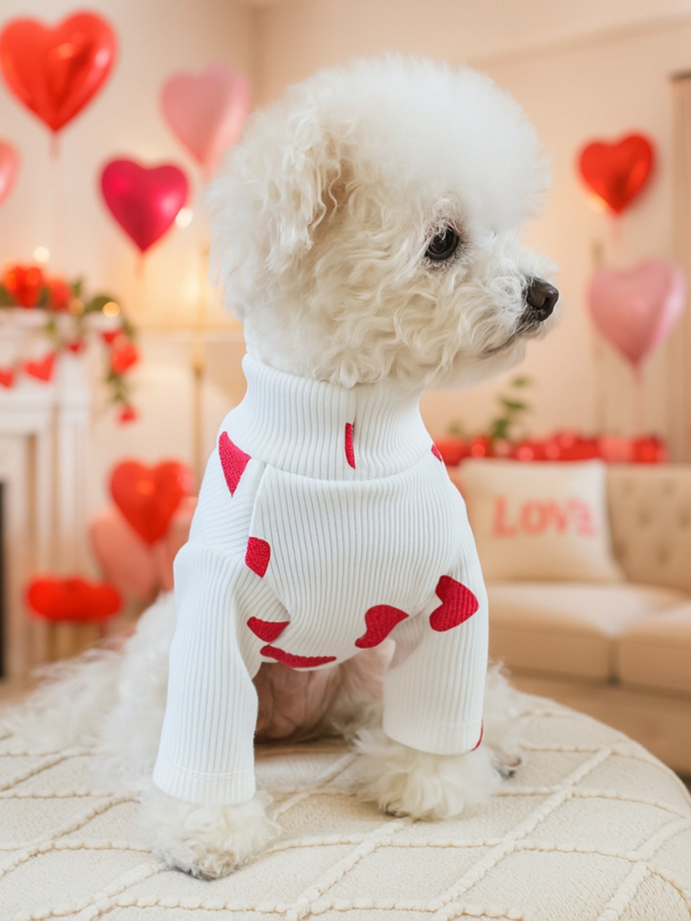 Heart Pattern Pet Sweater - Loving It Shop