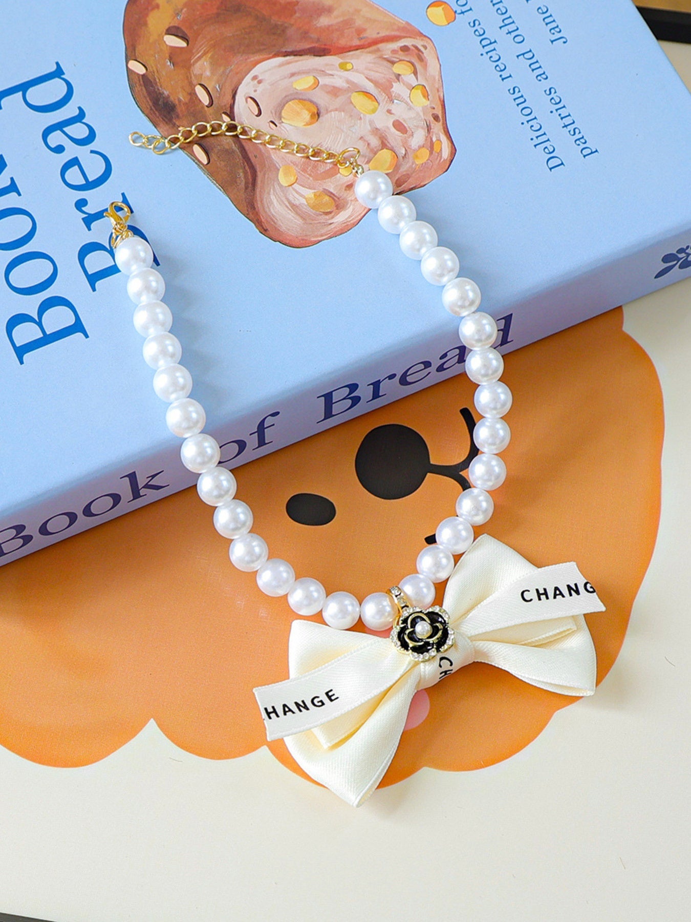 Pearl Bowknot Pet Necklace - Loving It Shop