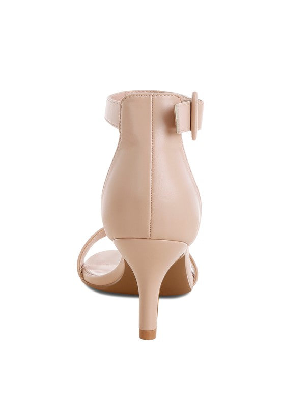 Feruda Faux Leather Kitten Heel Sandals