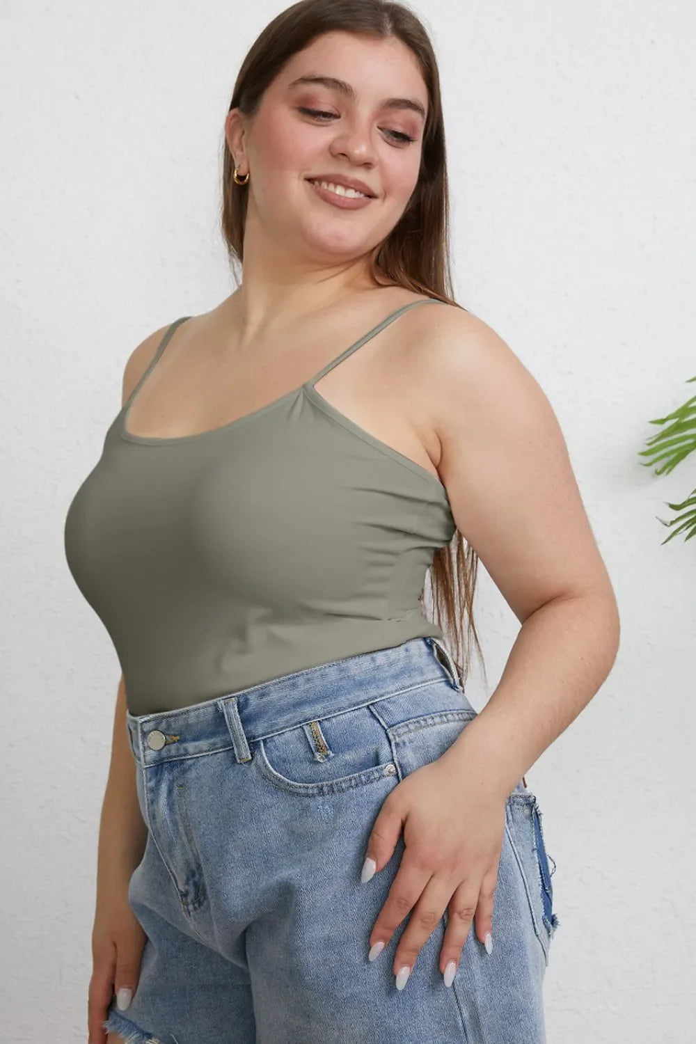 Full Size Round Neck Slim Cami Plus Size
