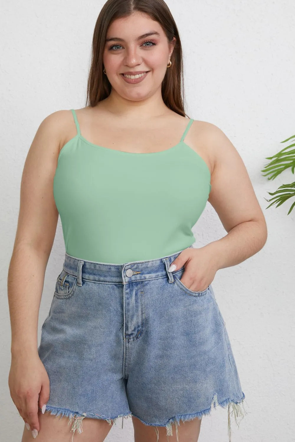 Full Size Round Neck Slim Cami Plus Size