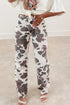 Brown Cow Spots Printed Multi Pocketed Jeans - Loving It Shop