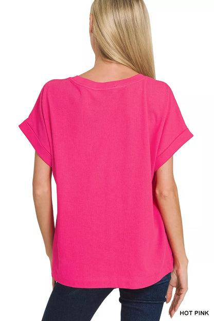 Cuffed Front Pocket Short Sleeve Tee