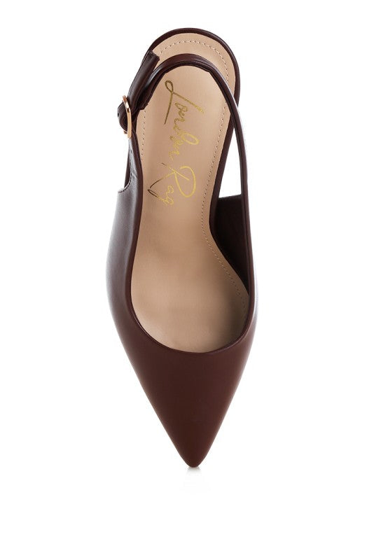 Jaoba Pointed Toe Pin Buckle Slingbacks