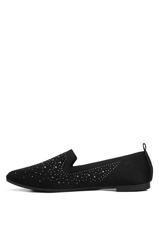 Abedi Rhinestone Embellished Pull Tab Loafers - Loving It Shop