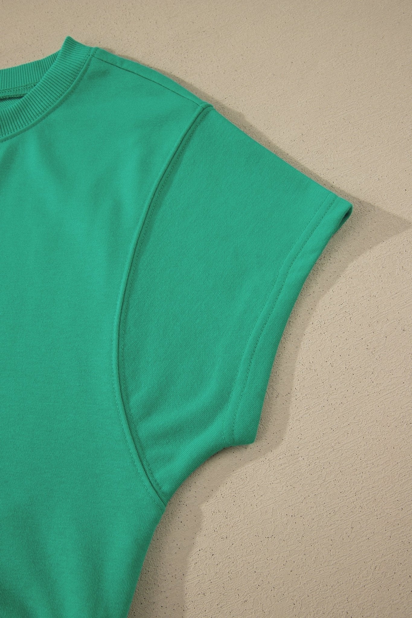 Sea Green Solid Color Loose Tee Drawstring Shorts 2pcs Outfit - Loving It Shop