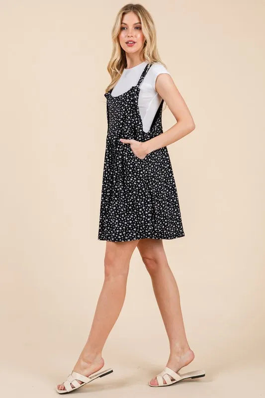 Floral Print Overalls with Pockets