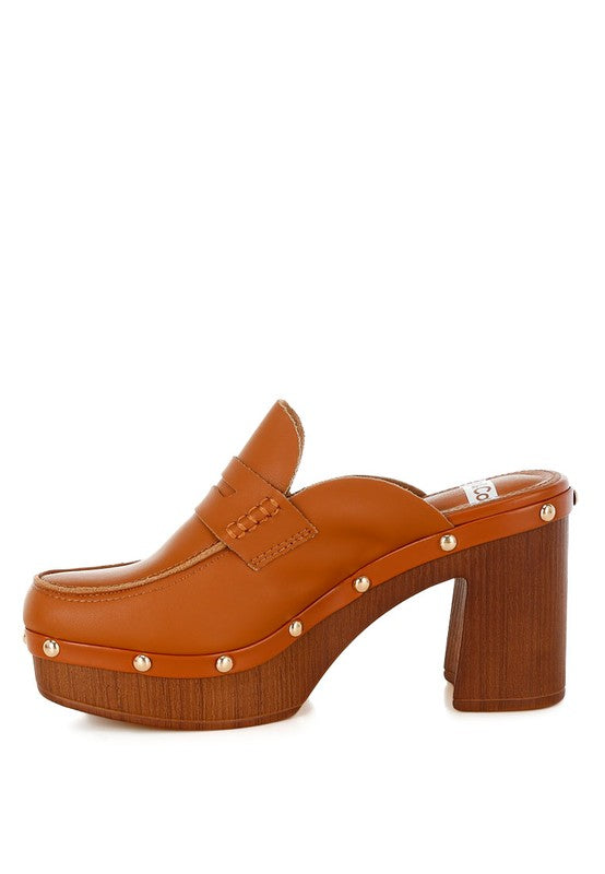 Lyrac Recycled Leather Platform Clogs