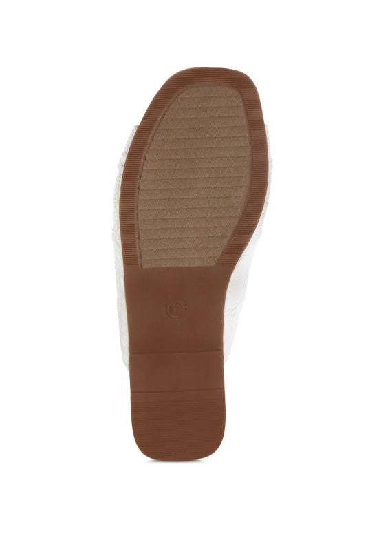Daisy Doe Raffia Square Toe Flats