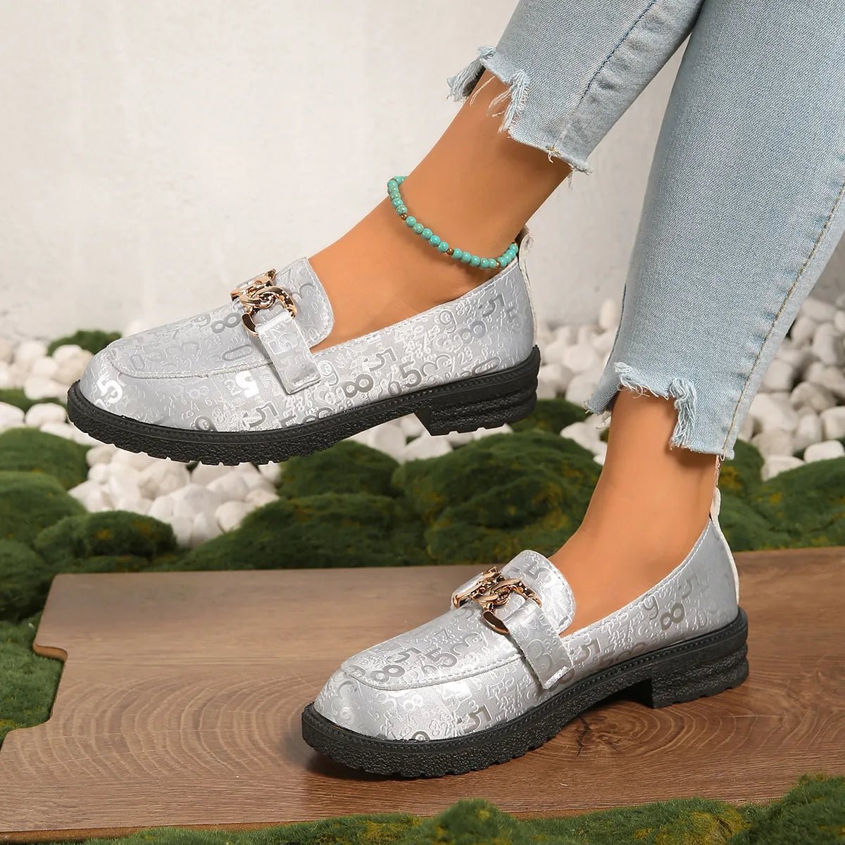 Round Toe Block Heels Loafers - Loving It Shop