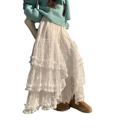 Sweet Floral Mesh Maxi Dress With Intricate Ruffle Detailing And Asymmetrical Hemversatile And Chic