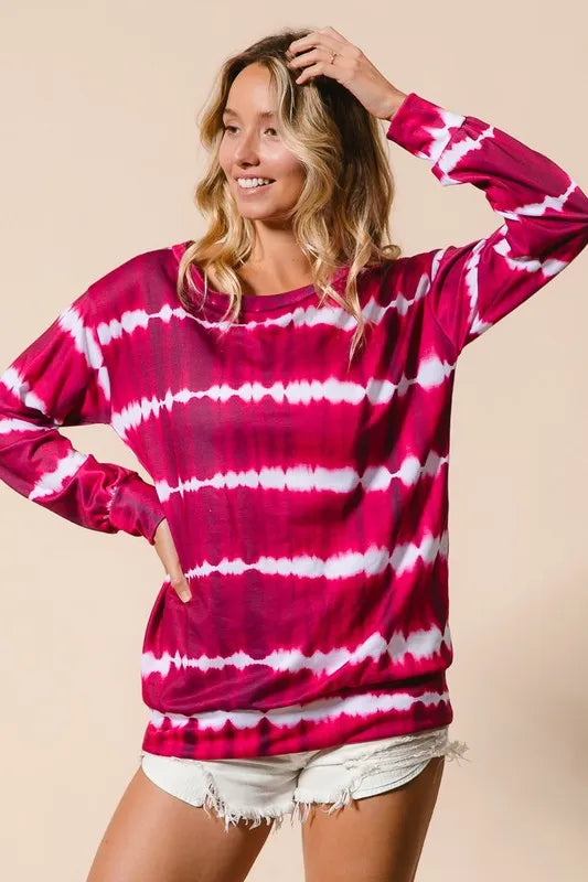 Tie Dye Print Terry Sweatshirt
