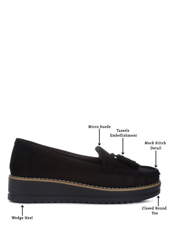 Daiki Platform Lug Sole Tassel Loafers - Loving It Shop