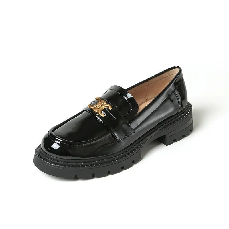 Round Toe Block Heel Loafers - Loving It Shop